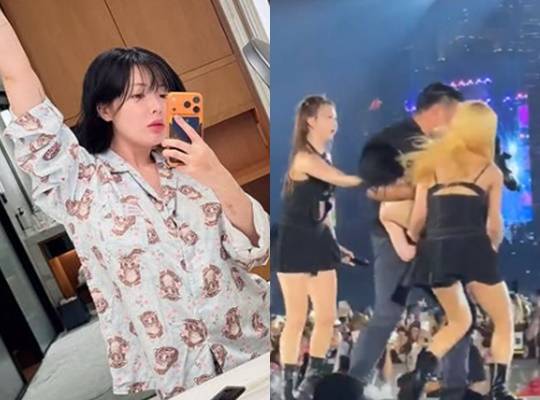 /사진=최근 10kg 감럄한 현아, 무대서 쓰러져 안겨 나가는 현아