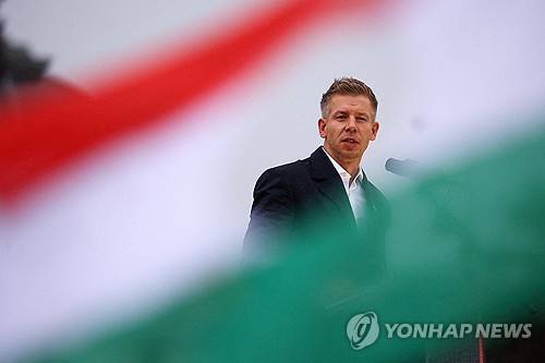 헝가리 중도성향 야당 티서당의 머저르 페테르 대표  [로이터 연합뉴스 자료사진 재판매 및 DB 금지]