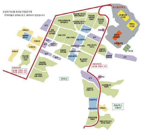 500kV 변환소를 신설하려는 하남 감일동에는 1만4000가구, 약 4만명이 거주하고 있다. (사진=동서울변전소 증설반대 비상대책위원회)