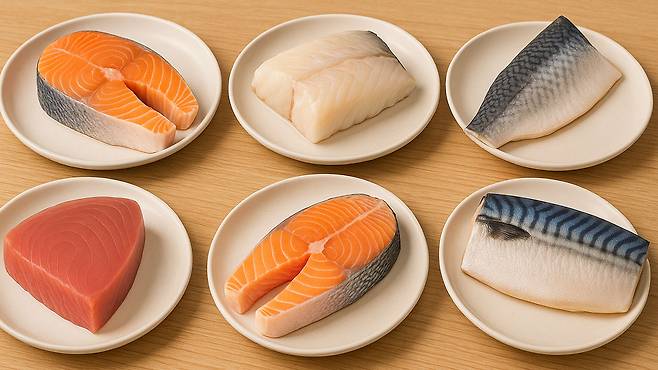 '오메가-3'가 풍부한 생선은 심장·뇌 건강에 도움을 준다|출처: chat GPT