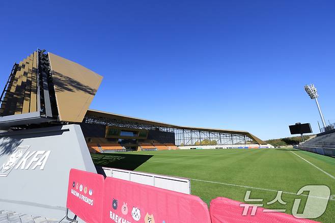 10일 충남 천안시 서북구 대한민국축구종합센터 내 스타디움 모습. ⓒ News1 박정호 기자