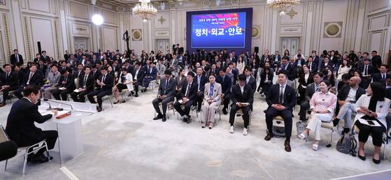 이재명 대통령이 지난 9월 11일 청와대 영빈관에서 취임 100일 기자회견을 하고 있다. 연합뉴스