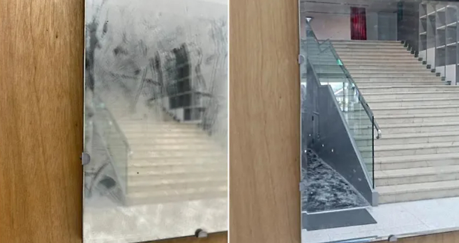 훼손이 되기 전 예술 작품과 훼손된 후 예술 작품 [메트로 캡처]