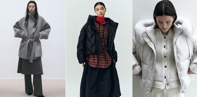 보브, 스튜디오 톰보이, 일라일의 아우터 제품들. [사진=신세계인터내셔날]
