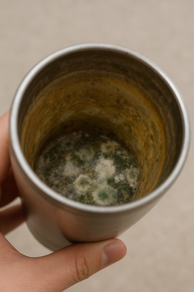 챗GPT가 그린 곰팡이 핀 텀블러 이미지.