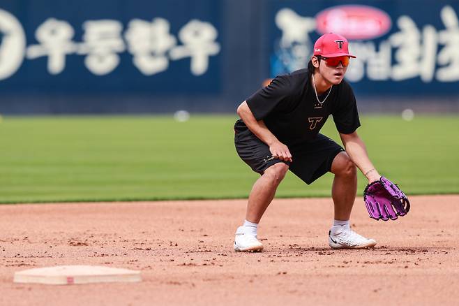 수비 훈련 중인 김도영. 사진=KIA 제공