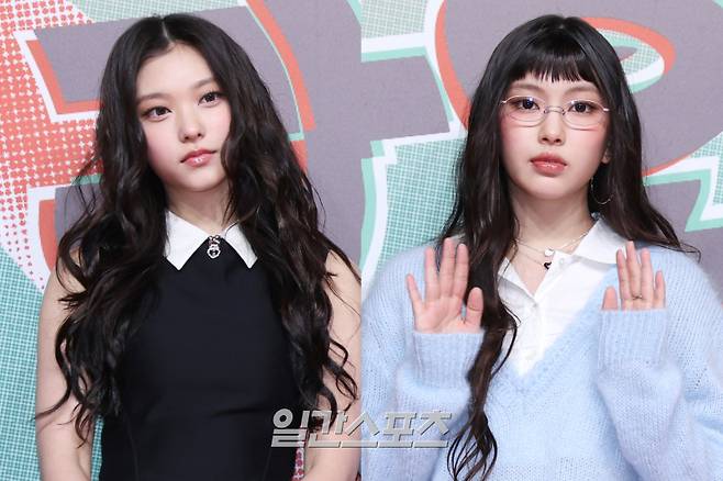 그룹 뉴진스 해린과 혜인이 25일 오후 인천 중구 인스파이어 리조트에서 열린 SBS 가요대전 레드카펫 행사에 참석해 포즈를 취하고 있다. 인천=서병수 기자 qudtn@edaily.co.kr /2024.12.25/