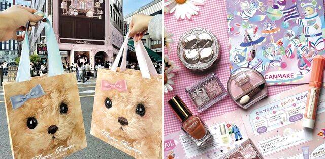 중국 색조 브랜드 플라워노즈가 서울 성수동에서 진행한 팝업스토어 방문객들이 입장 줄을 선 인파를 배경으로 인증샷을 찍었다. 지난달 18일 시작한 팝업스토어는 흥행에 성공하며 지난 2일 마무리됐다. 오른쪽은 2019년 반일 불매운동 영향으로 철수했던 일본 뷰티 브랜드 캔메이크 인스타그램. 캔메이크는 올리브영에 입점하며 한국에 다시 상륙했다. 각 사 인스타그램 캡처