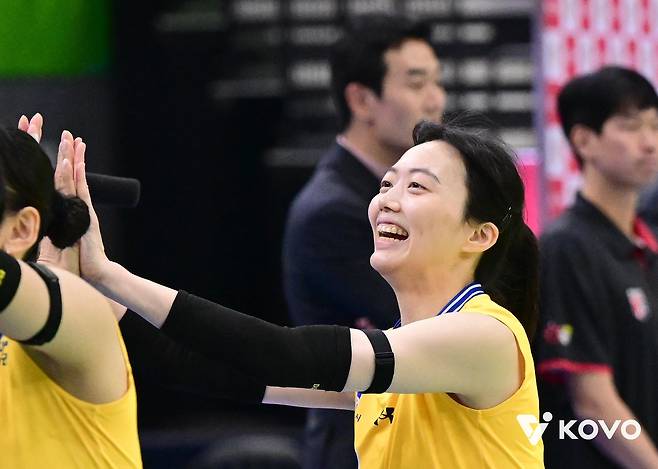 여자부 세터 부문 선두를 달리는 현대건설의 김다인 [한국배구연맹 제공. 재판매 및 DB 금지]