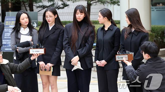 그룹 뉴진스(왼쪽부터 하니, 민지, 혜인, 해린, 다니엘)ⓒ News1 황기선 기자