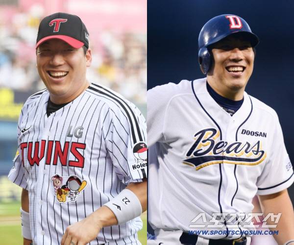 LG 유니폼을 입은 김현수(왼쪽)와 두산 시절 김현수. 스포츠조선DB