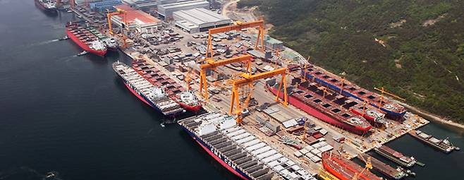 경남 통영에 있는 120만㎡ 규모의 HSG성동조선 야드./HSG성동조선