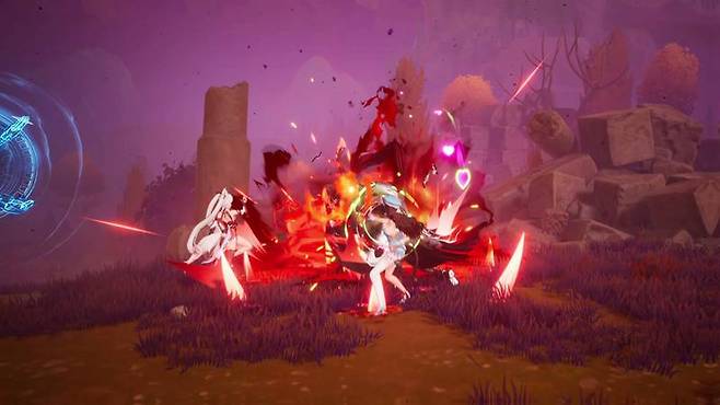 몬길 STAR DIVE의 전투 장면