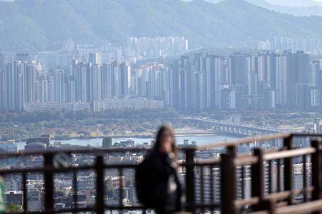 서울 남산에서 바라본 강남 아파트 단지 전경. 사진=뉴스1