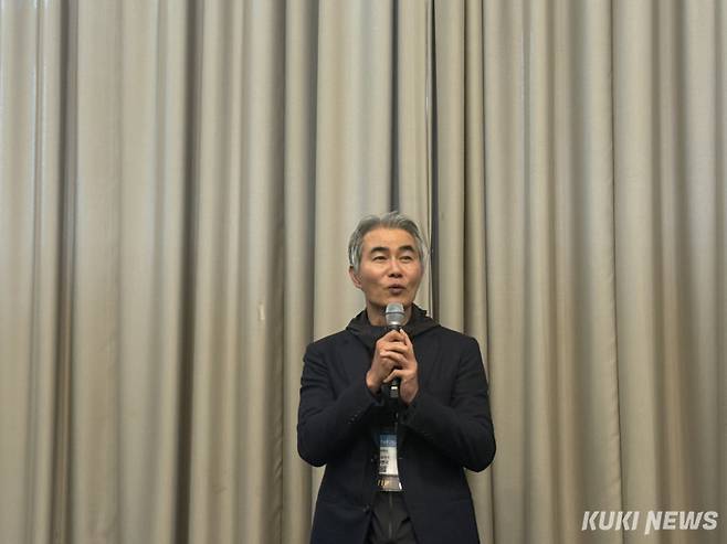 장현국 넥써스 대표는 13일 부산 벡스코에서 열린 ‘지스타 2025’에서 미디어 간담회를 진행하고 있다. 송한석 기자