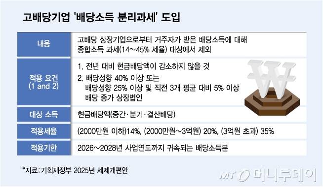 고배당기업 '배당소득 분리과세' 도입/그래픽=김다나