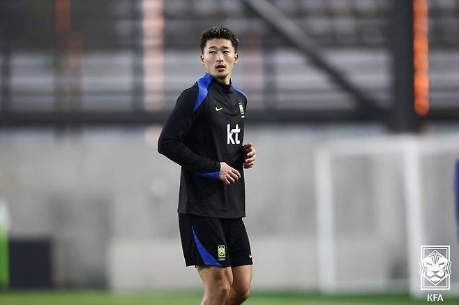 [서울=뉴시스]축구대표팀 공격수 조규성. (사진=대한축구협회 제공)