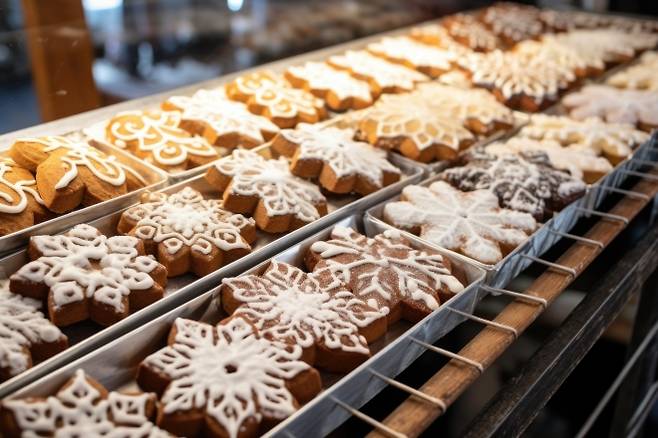 진열대 쿠키 이미지. 123rf