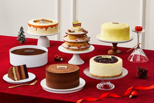 스타벅스 크리스마스 온라인 스토어 배송 전용 케이크 라인업. 사진 제공=스타벅스 코리아