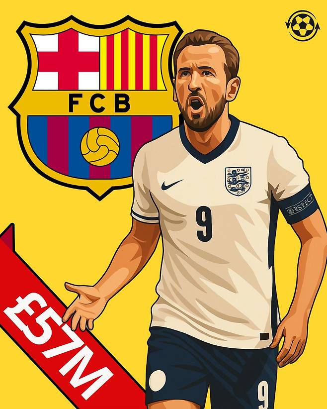 바르셀로나 이적설이 돌고 있는 바이에른 뮌헨 해리 케인. /사진=트랜스퍼 뉴스 라이브 SNS 캡처