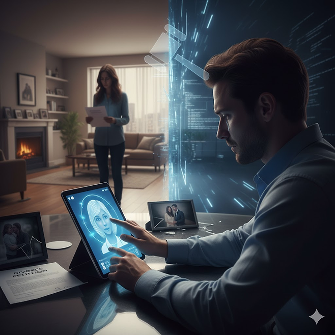 AI와 나누는 불륜... 현실서 늘어나는 이혼 [그림=제미나이]