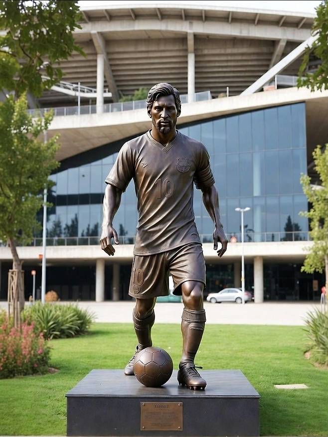 리오넬 메시 동상 건립을 캄 노우 외부에 건립하고 싶다 밝힌 FC 바르셀로나 회장. 파브리지오 로마노 SNS