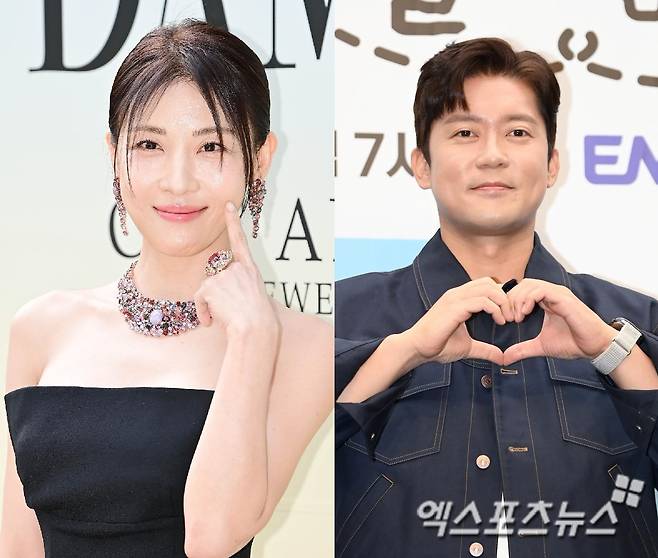 배우 하지원과 방송인 김대호. 엑스포츠뉴스 DB.