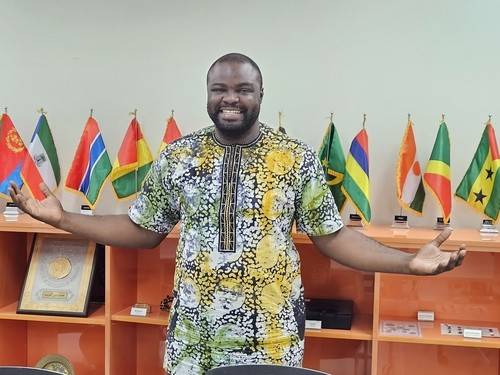 연합뉴스와 사전 인터뷰를 한 아보예지 퓨처아프리카 대표 [촬영 노재현]