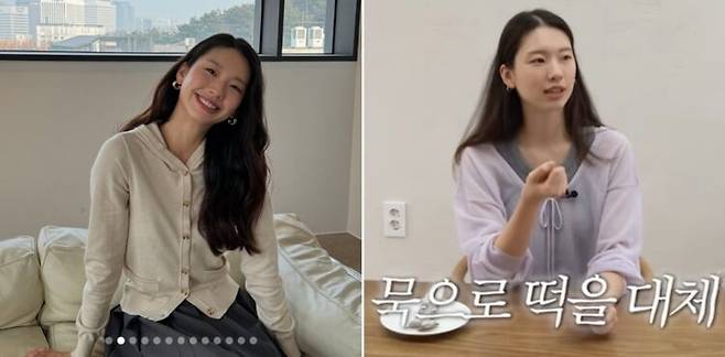 모델 김진경이 자극적인 음식을 맛있고 건강하게 먹는 방법을 소개했다. 사진=김진경 SNS