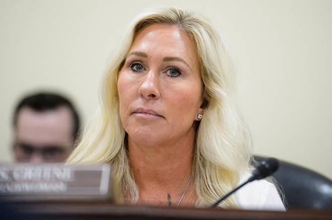 올 2월 의정활동 중인 그린. 워싱턴=AP 뉴시스