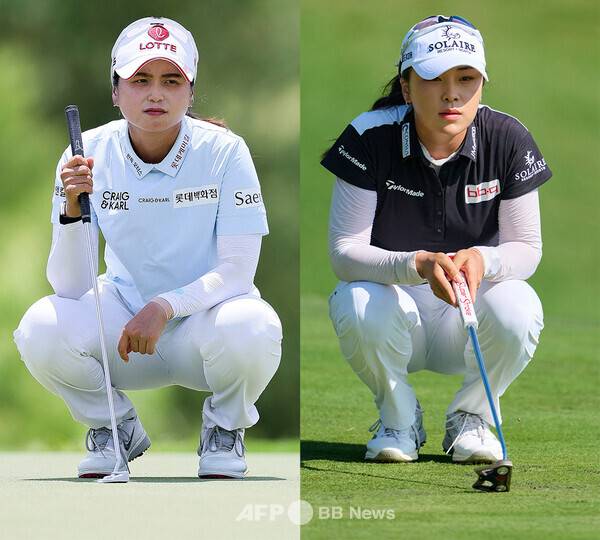 2025년 미국여자프로골프(LPGA) 투어 '안니카 드리븐 바이 게인브리지 앳 펠리컨'에 출전한 최혜진, 윤이나 프로. 사진제공=ⓒAFPBBNews = News1 (사진을 무단으로 사용하지 마십시오.)