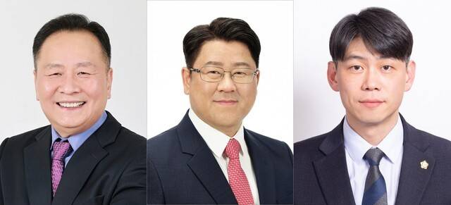사진 왼쪽부터 장용, 강세용, 김광성 철원군의원