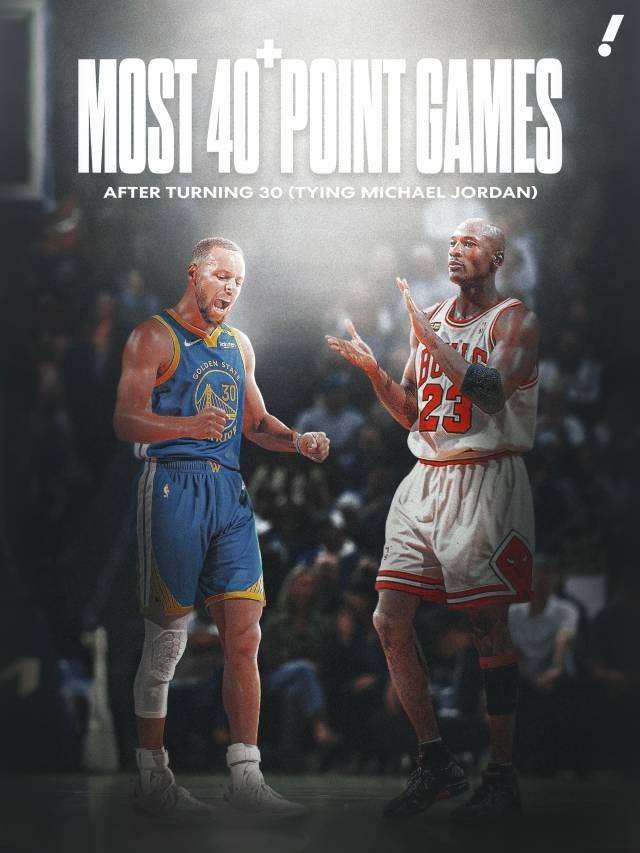 새로운 역사를 쓴 날이기도 하다. 커리는 30세 이후 44번째 40점 이상 경기를 치렀다. 이는 ‘황제’ 마이클 조던과 어깨를 나란히 한 기록이다. 더불어 35세 이후 8번째 45점 이상 게임을 해내며 제임스(6회)와의 격차를 벌렸다. 사진=야후스포츠 SNS
