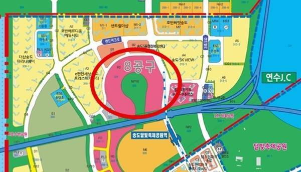 송도국제도시 8공구 R2블록 위치도./사진= 인천경제청 제공