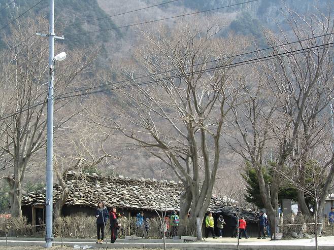 알봉마을에 보존되어 있는 투막집.