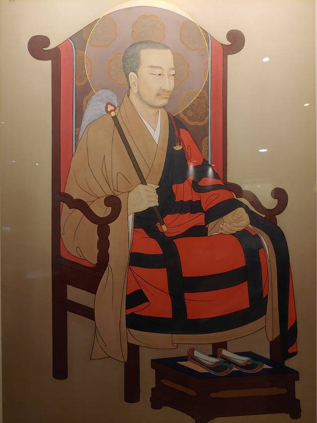 신라를 빛낸 인물관에 비치된 원효대사 영인.