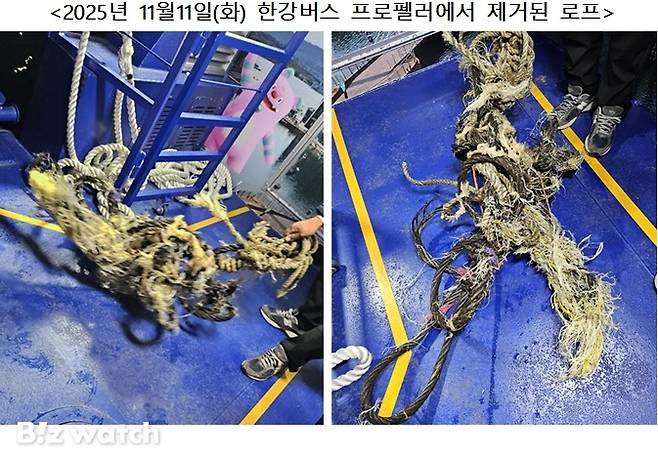 한강버스 프로펠러에서 제거된 로프/자료=서울시 제공