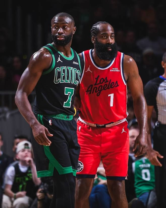 (왼쪽부터) 제일런 브라운, 제임스 하든