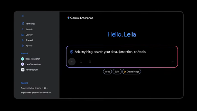 구글의 AI 에이전트 '제미나이 엔터프라이즈' 이용 화면. 유튜브 캡처