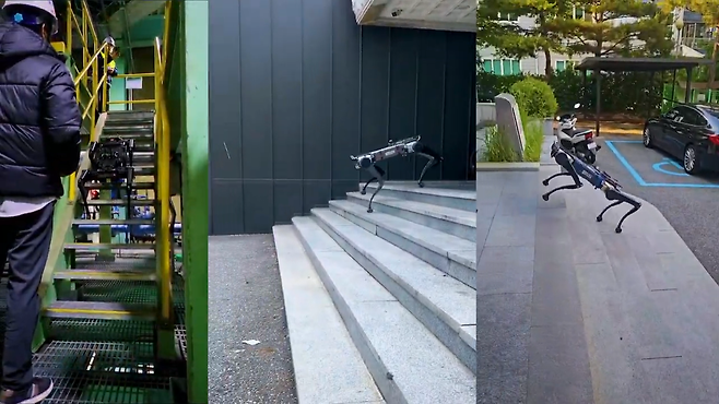 레인보우로보틱스의 AI 4족보행 로봇 RBQ 시리즈가 ‘2025 대한민국 올해의 10대 기계기술’로 선정됐다. 시상식 영상 갈무리. [레인보우로보틱스 제공]