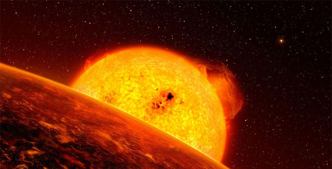적색거성 주변 행성에 대한 일러스트. Credit: ESO/L. Calçada