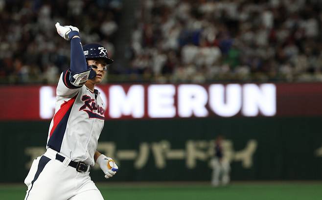 ▲ 김주원 한일전 9회말 2아웃 동점 솔로홈런 ⓒ연합뉴스