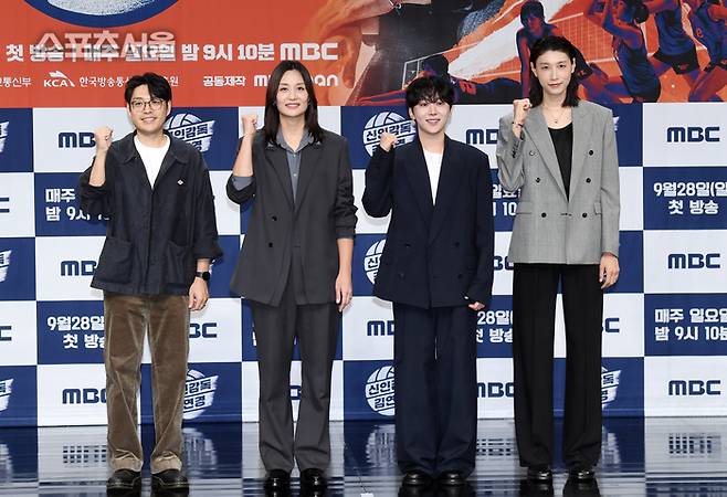 왼쪽부터 권락희 PD, 표승주, 승관, 김연경.  2025. 9. 24.  박진업 기자 upandup@sporttsseoul.com