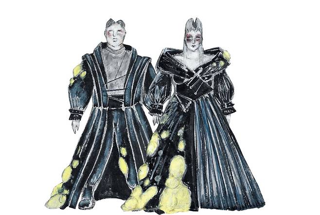 ‘트리스탄과 이졸데’의 남녀 주인공 의상. 우주복에 착안했다./국립오페라단
