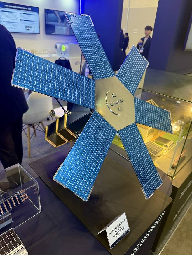 에너지연 연구팀이 개발한 태양전지가 탑재된 위성. 에너지연 제공