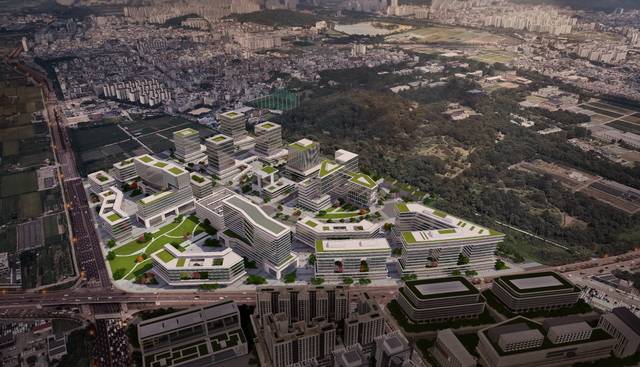 첨단 연구 단지를 유치할 탑동 이노베이션밸리 조감도. 사지수원특례시 제공