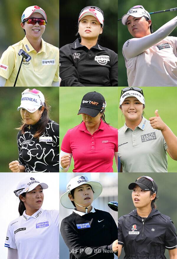 미국여자프로골프(LPGA) 투어 2025시즌 최종전 CME그룹 투어 챔피언십에 출전하는 김효주, 최혜진, 고진영, 김아림, 김세영, 유해란, 임진희,&nbsp;이소미, 이미향 프로. 사진제공=ⓒAFPBBNews = News1 (사진을 무단으로 사용하지 마십시오.)