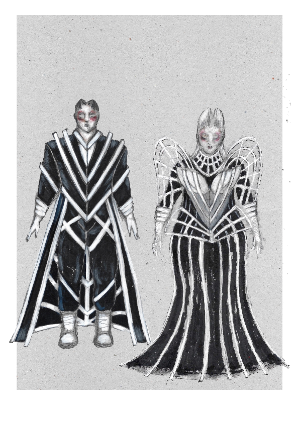 국립오페라단 '트리스탄과 이졸데'의 남녀 주인공 의상. 국립오페라단 제공