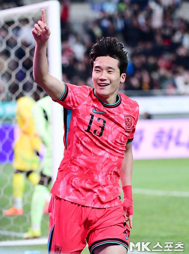 ‘홍명보호’ 대한민국이 2011년 이후 14년 만에 가나를 꺾었다. 이태석의 결승골이 빛났다. 사진(상암 서울)=김영구 기자