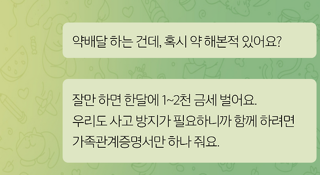 정씨가 마약 판매 상선인 hotmeth와 나눈 텔레그램 대화 재구성